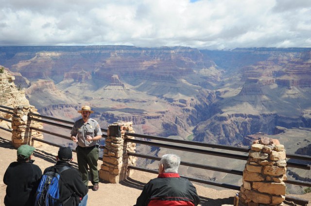 Ranger Ty explaining how the canyon came to be