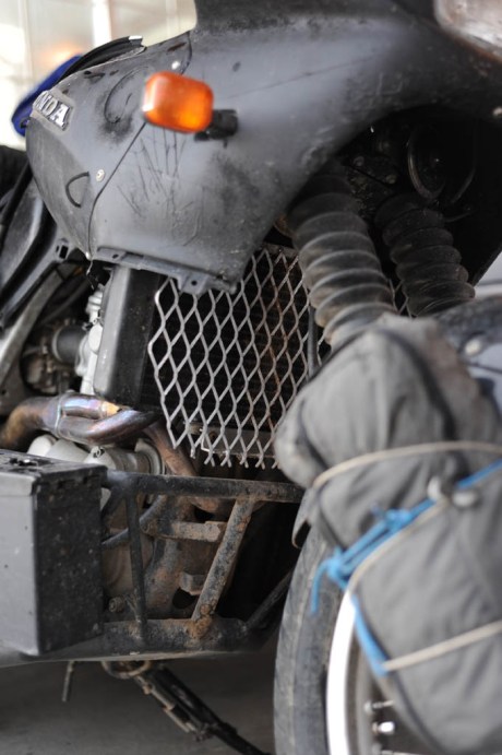 Installed radiator guard (silver expanded metal grating). Installed radiator guard (silver expanded metal grating).