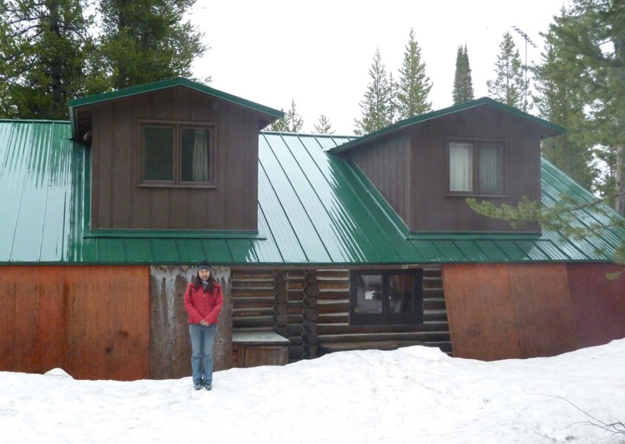 Adel and the St. Clair cabin, both still bundled up for the winter