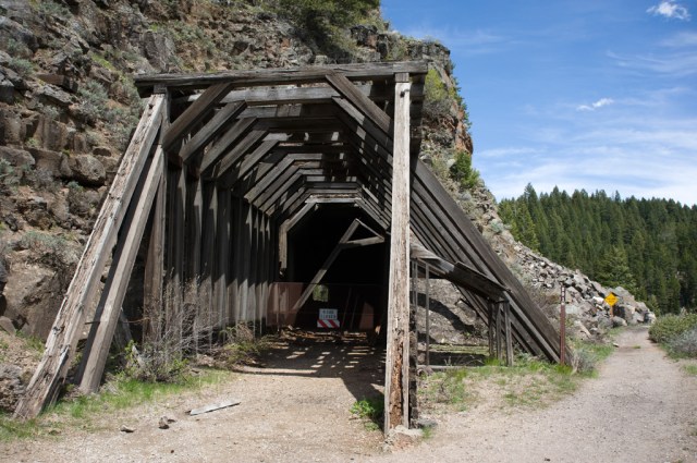 Hiking near Bear Gulch, Idaho on a rails-to-trails path