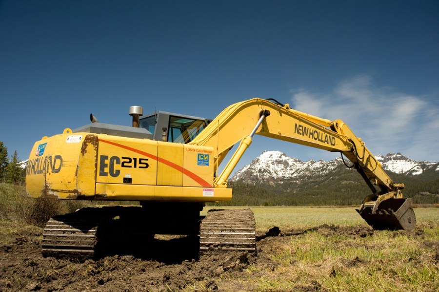 Spring road work in the Lamar Valley, Yellowstone National Park