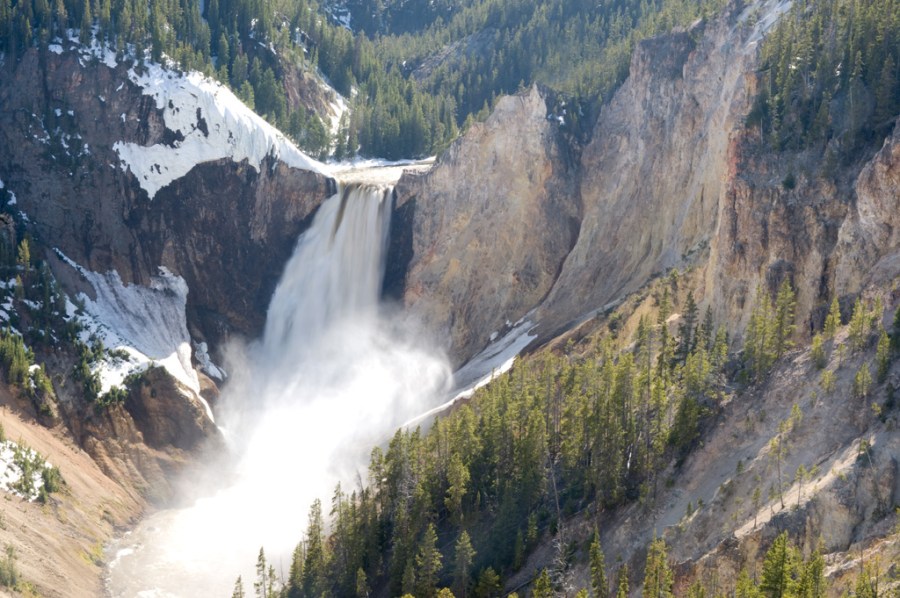 Lower Falls (308 ft) entering the Grand Canyon of the Yellowstone