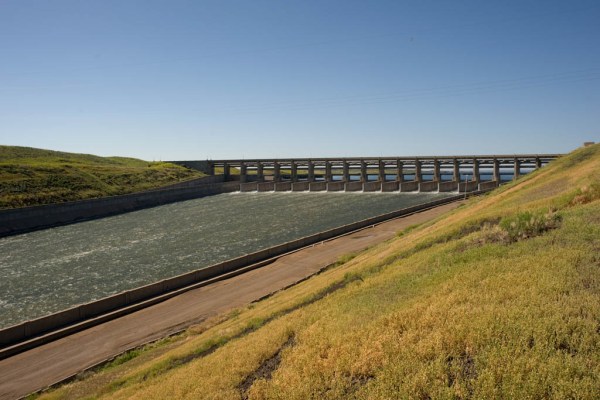The Fort Peck spillway, in use for only the fourth time in 70 years.