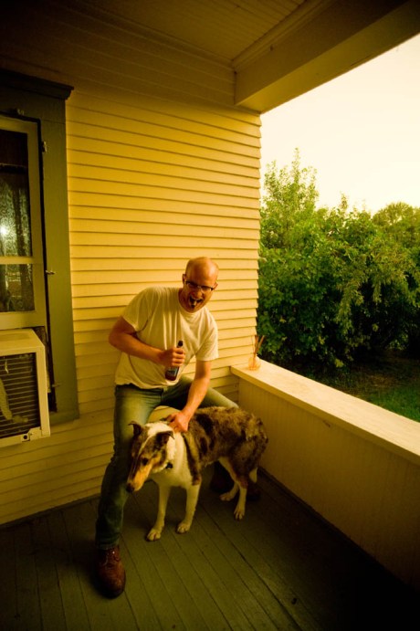 Poor Leo was not too fond of the thunder and lightening.