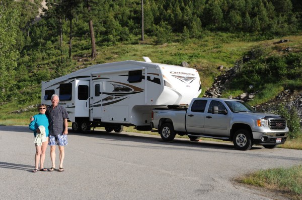 Mom and Dad with their "rig", ready for a retirement of land yachting the continent!