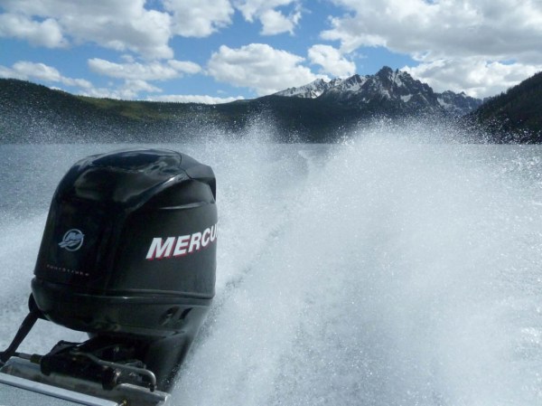 Riding the Redfish Lake shuttle boat, which cuts off 6 miles of hiking back to camp.