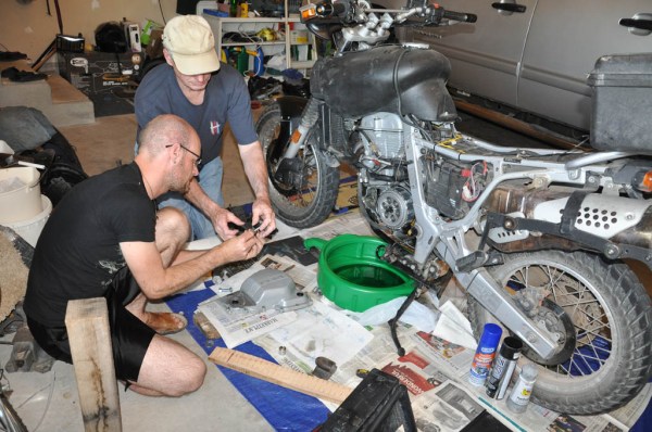 Fixin' the Camel with the guy who taught me how to fix stuff! (Photo by Mom)