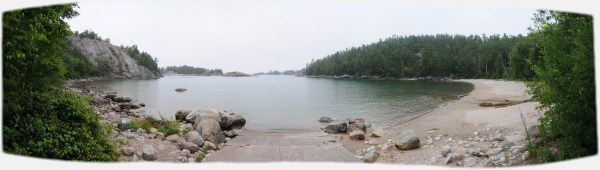 Sinclair Cove on Lake Superior near the Agawa Rock Indian Petroglyphs. - Composite image.