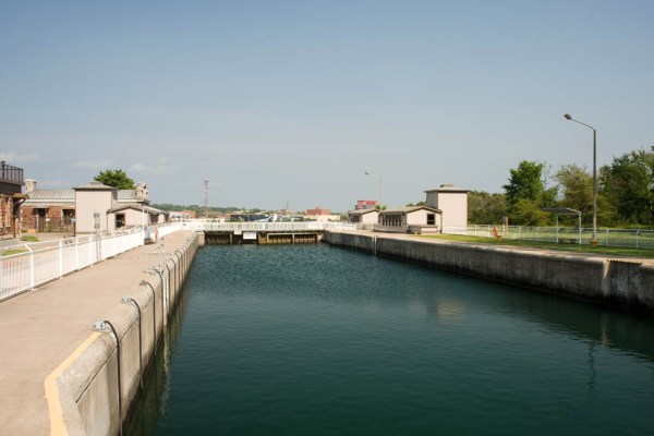 The historic Sault Ste. Marie Canal lock.