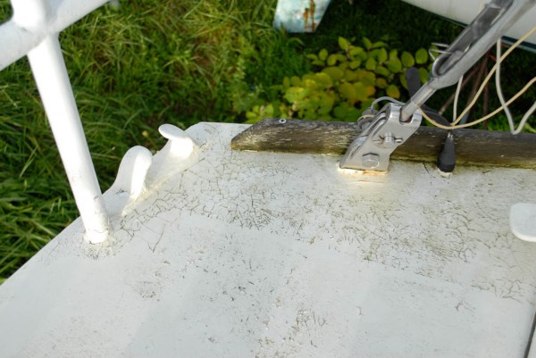 Cracking in the deck paint.