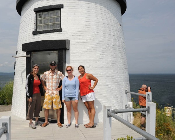 Eugenia, yours truly, Brittany, Adri and a guy wearing an orange jacket at the Owl's Head Light. Eugenia, yours truly, Brittany, Adri and a guy wearing an orange jacket at the Owl's Head Light.