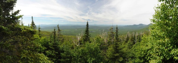 Looking out over Baxter State Park from the slopes of Mount Katahdin. - Composite Image Looking out over Baxter State Park from the slopes of Mount Katahdin. - Composite Image