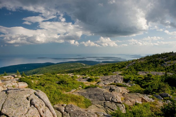 The Atlantic Ocean viewed from the summit of Cadillac Mountain (1,530') in Acadia National Park. - Composite Image. The Atlantic Ocean viewed from the summit of Cadillac Mountain (1,530') in Acadia National Park. - Composite Image.