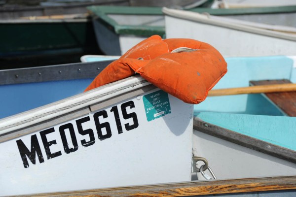 Dingys lined up in Rockport. Dingys lined up in Rockport.