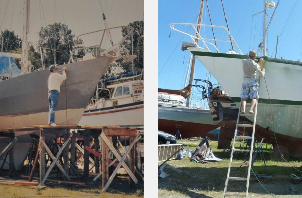Dad in 1989 at Minnesott Beach, NC, and me in 2011 at Rockland, ME.