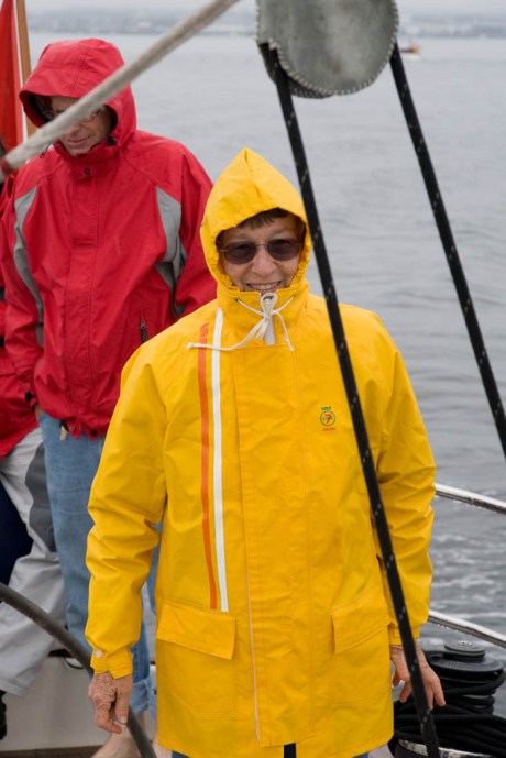 Mom dressed for the ocean.