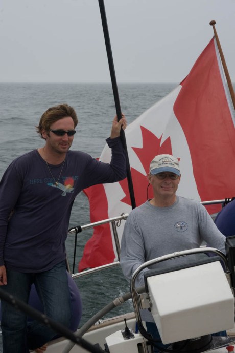 Nicolas and Dad eyeing the knot meter with grins on their faces.