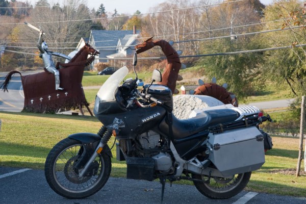 A tribute to the battles between knights and dragons which used to be common around Tenants Harbour.