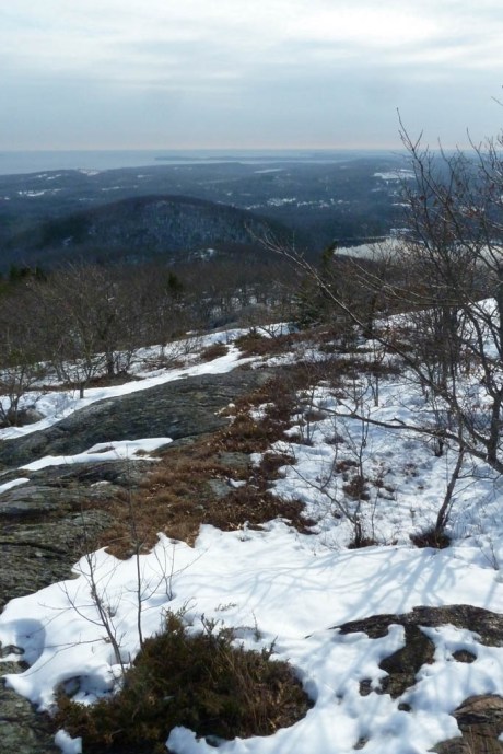View of Rockland Harbour and the Atlantic Ocean from atop Ragged Mountain.