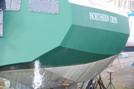 Exhaust, check. Water cooling, check. Boat ready to go sailing, not quite.