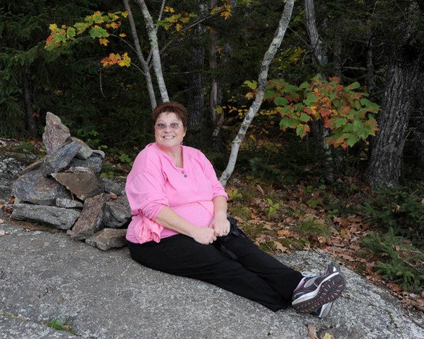 Taryn's definition of "smiling at the camera" while hiking in Camden Hills State Park.