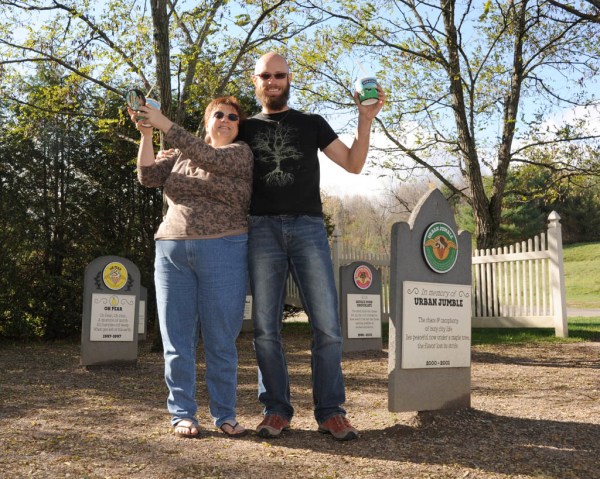 Taryn and I at the "Flavor Graveyard" where homage is paid to all the discontinued Ben & Jerry's flavors. And yes, those are pints we're each holding. And yes, those are Ben & Jerry's pint-sized cozies to keep them cold. Told you we were into our ice cream!
