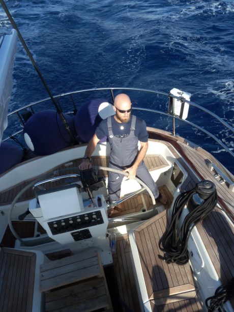 There's nothing like steering the perfectly balanced helm of a beautifully trimmed 60 ton vessel through blue water at 9-10 knots. There's nothing like steering the perfectly balanced helm of a beautifully trimmed 60 ton vessel through blue water at 9-10 knots.