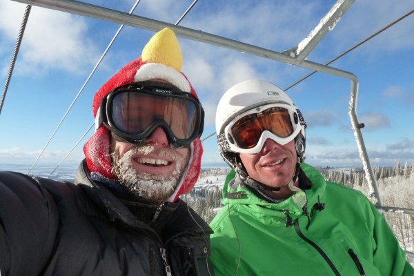 Jason and I resting for a few minutes between runs.