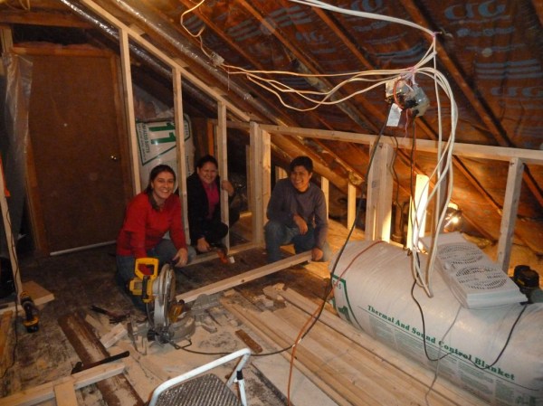 Eugenia, Eugenia, and Hernan framing away.