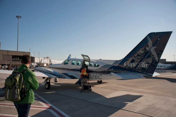 Boarding the Cape Air flight in Boston, MA.