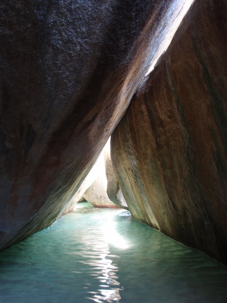 Hiking amongst the boulder-formed labyrinths of the Baths. Hiking amongst the boulder-formed labyrinths of the Baths.