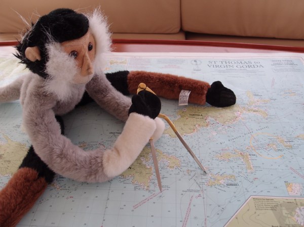 Captain Tristan plotting our course through paradise. Captain Tristan plotting our course through paradise.