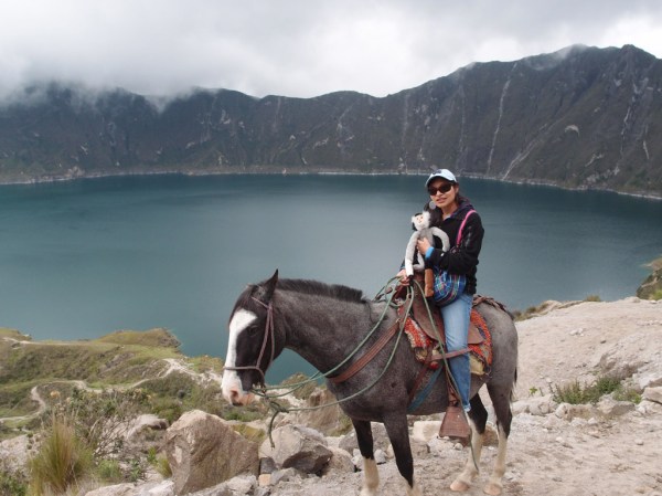 Diana hitching a ride back to the crater rim. Diana hitching a ride back to the crater rim.