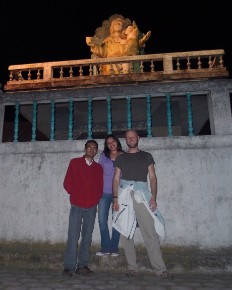 Freddy, Diana and I after a late night hike high above Baños to the Virgin on the hill. Freddy, Diana and I after a late night hike high above Baños to the Virgin on the hill.