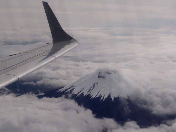 Flying over Volcán Cotopaxi (19,347ft / 5,897m). Flying over Volcán Cotopaxi (19,347ft / 5,897m).
