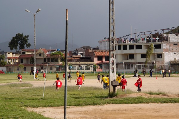 Kids playing fútbol in one of Loja's many city parks. Kids playing fútbol in one of Loja's many city parks.