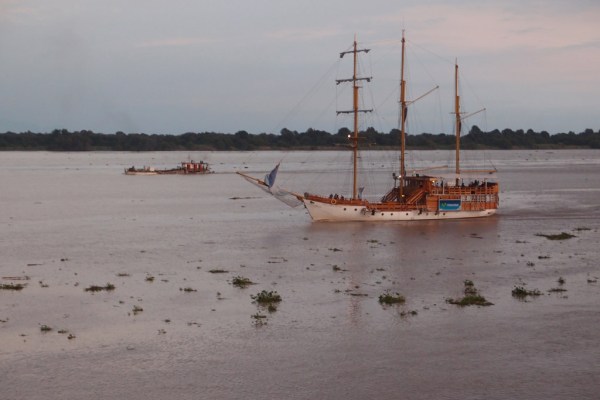 For anyone who's seen the movie Fitzcaraldo, perhaps you can hear opera music playing from the phonograph on deck.