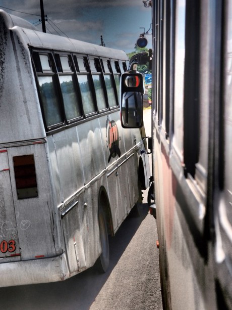 Bus travel in Ecuador is often more like a NASCAR race than public transportation - traffic laws, road conditions, and other cars on the road are just minor details standing in the way of getting there faster than the competing bus company.
