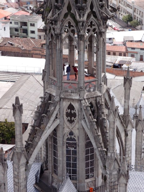 The exposed spire I climbed earlier as viewed from the clock tower.