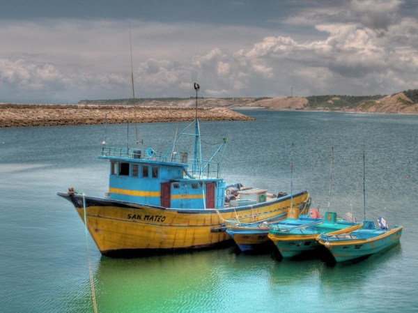 Boats moored in the San Mateo harbor. - HDR Composite