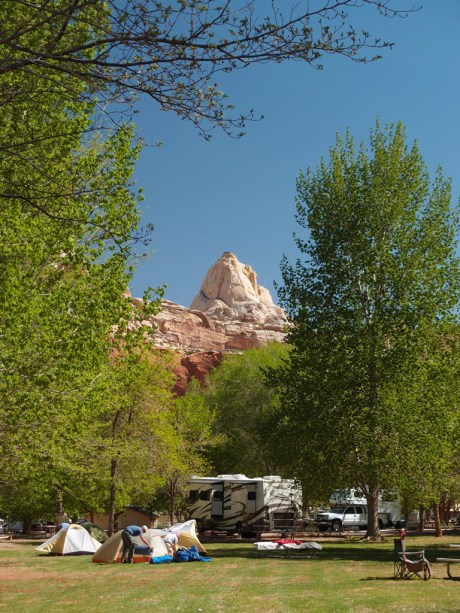 An oasis in the desert, the Fruita orchards and campground.