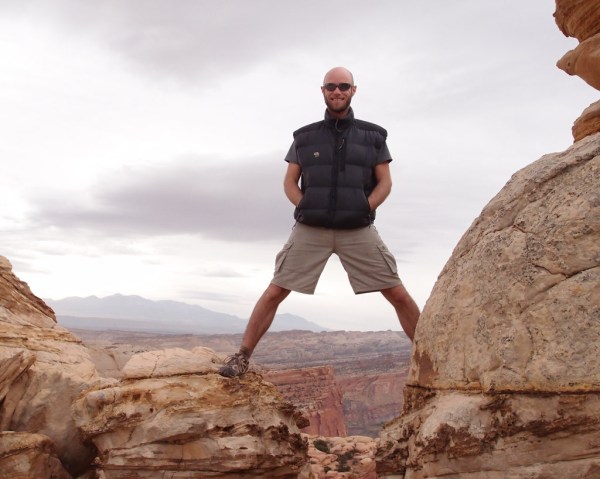 On the summit of the Najavo Knobs at 8 AM, on schedule to be home in time for breakfast.