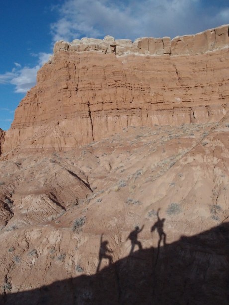 These three shadow creatures waved at us all the way up the ridge.