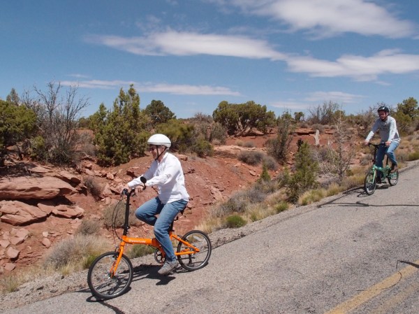 Mom and Dad heading toward Dead Horse Point.