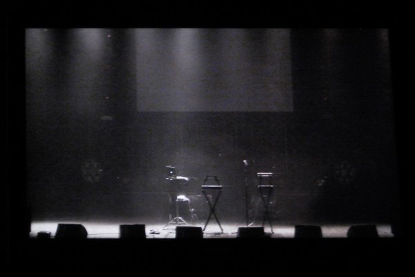 An empty stage ready for Ad-ver-sary to kick things off with an amazing set.