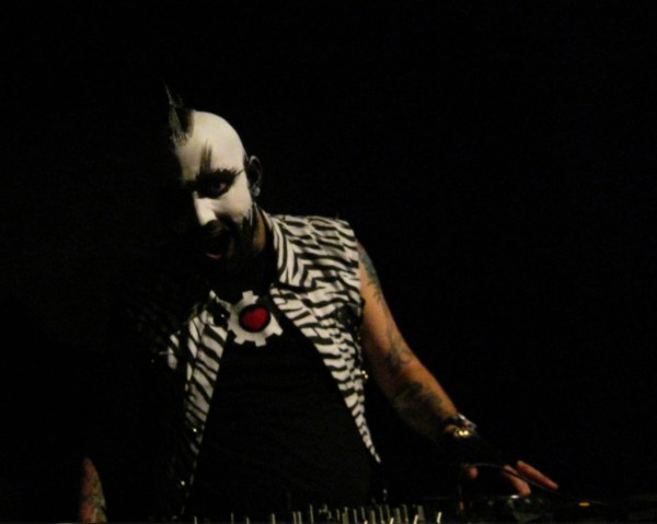 One of the many enthusiastic DJs who spun in between bands.