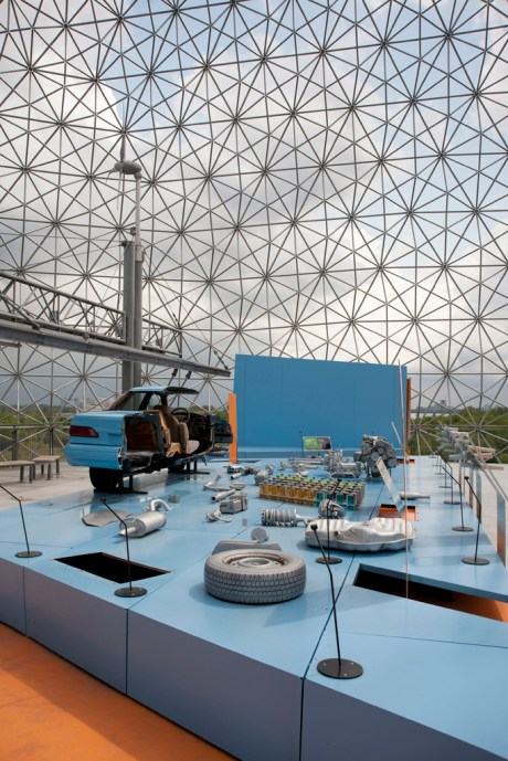 A real-life cross section of a car.