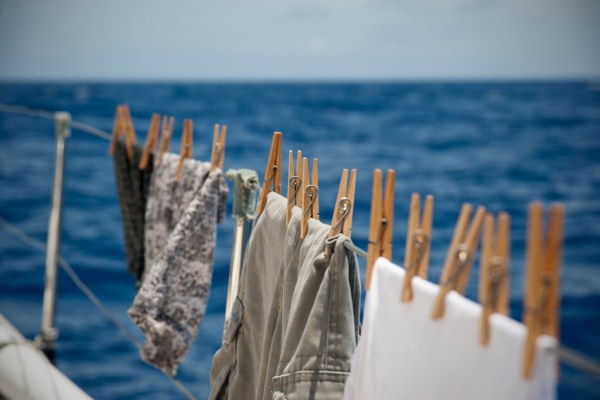 Not even at sea can you escape the chores of laundry.