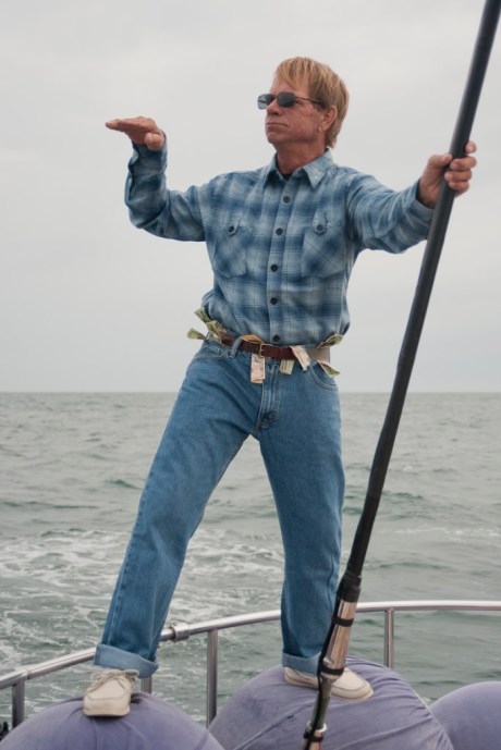 Gary collecting donations for our first dinner ashore.