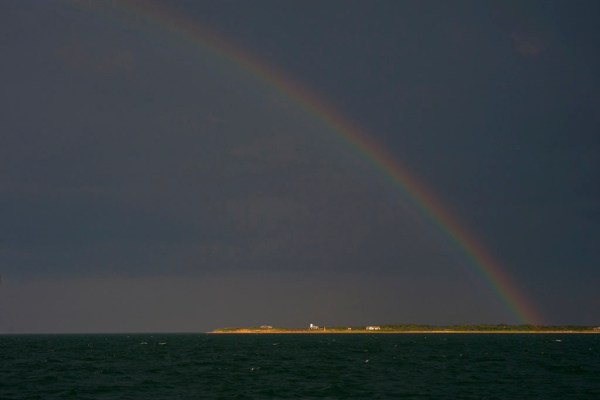 A rainbow over Martha's Vineyard after an evening rain squall.